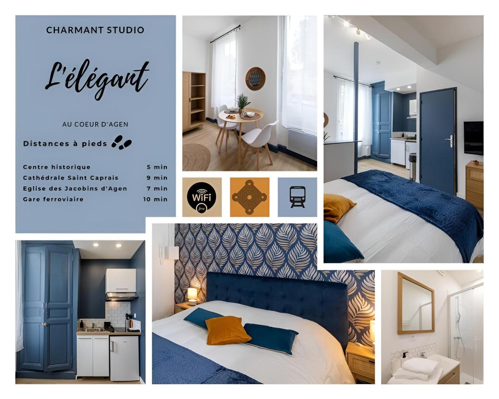 L'Elegant, Charmant Studio Hyper Centre Gare 800M Agen Eksteriør billede